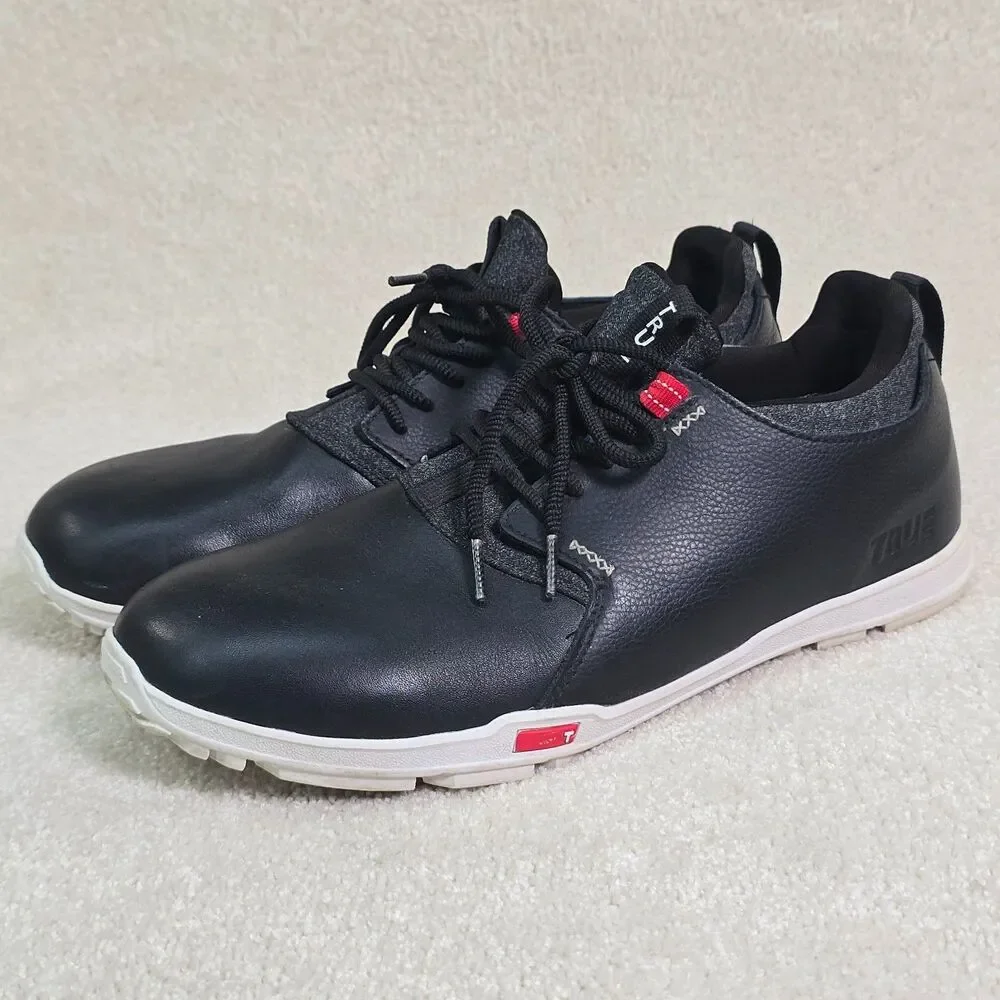 TRUE linkswear Original 1.2 Black Leather Golf Shoes Sneakers Men Size 9